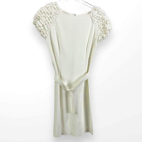 00s IMPERIAL Vintage White Belted Sheath Dress - Picture 9 of 9